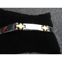 Armband staal en goudkleur 21,5cm